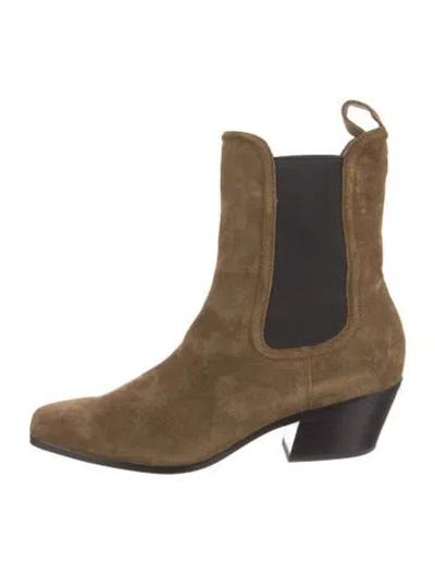 Pre-owned Veronica Beard Suede Chelsea Boots In Brown