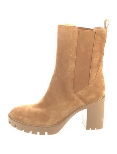 Pre-owned Veronica Beard Suede Chelsea Boots In Brown