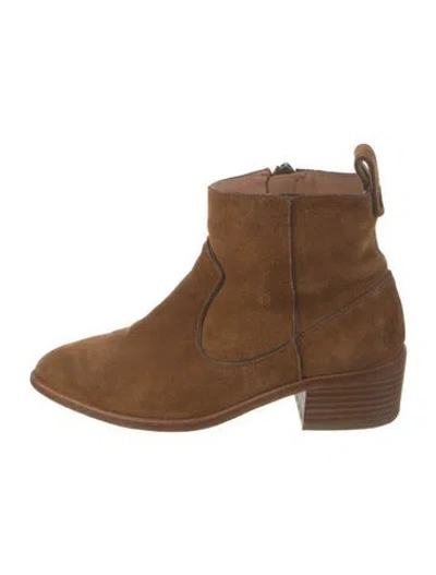 Pre-owned Veronica Beard Suede Chelsea Boots In Brown