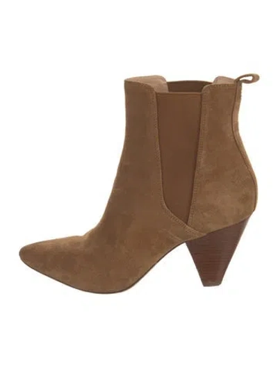 Pre-owned Veronica Beard Suede Chelsea Boots In Brown