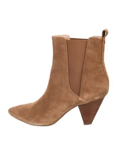 Pre-owned Veronica Beard Suede Chelsea Boots In Brown