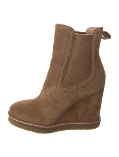 Pre-owned Veronica Beard Suede Chelsea Boots In Brown