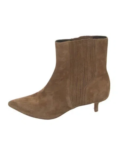 Pre-owned Veronica Beard Suede Chelsea Boots In Brown