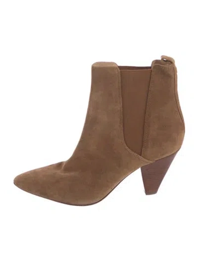 Pre-owned Veronica Beard Suede Chelsea Boots In Brown