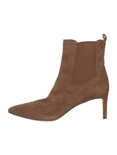 Pre-owned Veronica Beard Suede Chelsea Boots In Brown