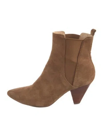 Pre-owned Veronica Beard Suede Chelsea Boots In Brown