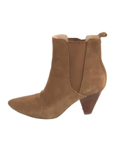 Pre-owned Veronica Beard Suede Chelsea Boots In Brown