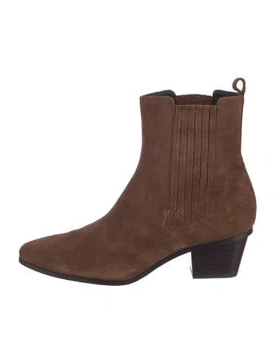 Pre-owned Veronica Beard Suede Chelsea Boots In Brown