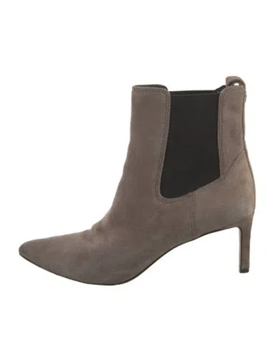 Pre-owned Veronica Beard Suede Chelsea Boots In Neutral