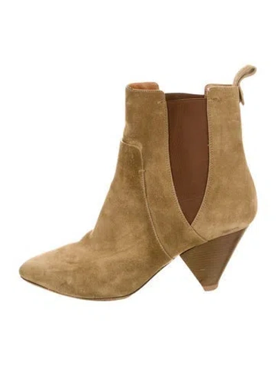 Pre-owned Veronica Beard Suede Chelsea Boots In Neutral
