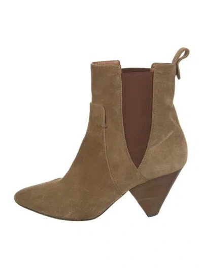 Pre-owned Veronica Beard Suede Chelsea Boots In Neutral