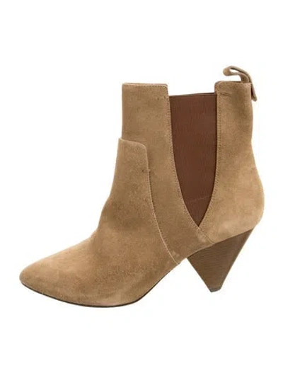 Pre-owned Veronica Beard Suede Chelsea Boots In Neutral