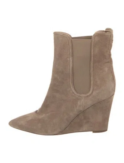Pre-owned Veronica Beard Suede Chelsea Boots In Neutrals