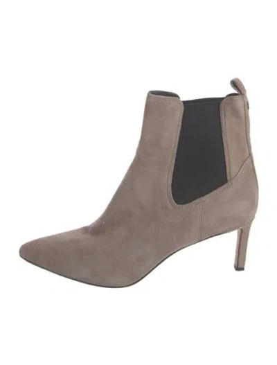 Pre-owned Veronica Beard Suede Chelsea Boots In Neutrals