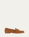 Veronica Beard Suede Coin Penny Loafers