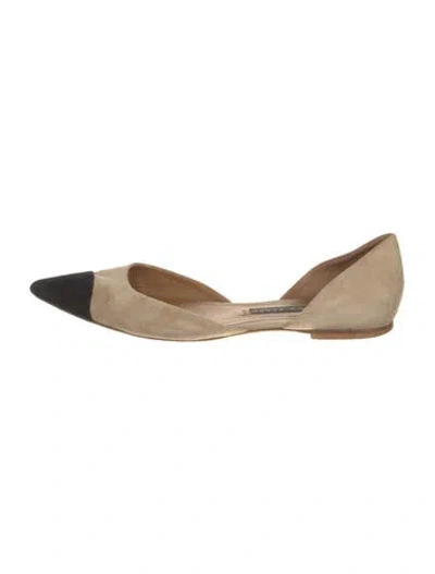 Pre-owned Veronica Beard Suede Colorblock Pattern D'orsay Flats