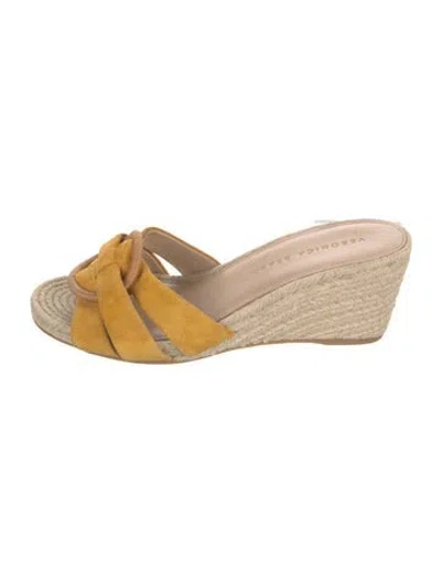 Pre-owned Veronica Beard Suede Colorblock Pattern Espadrilles In Yellow