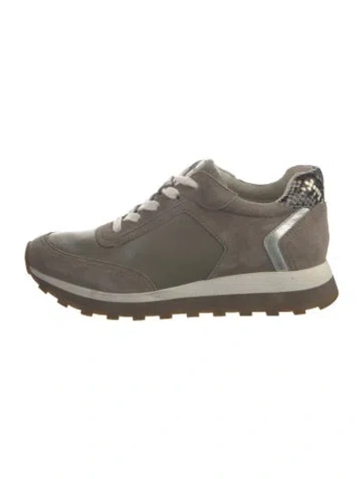 Pre-owned Veronica Beard Suede Colorblock Pattern Sneakers In Brown