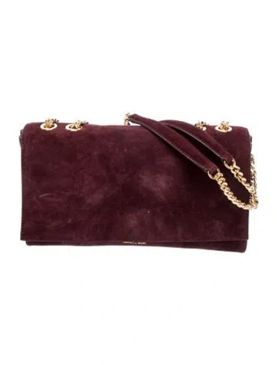Pre-owned Veronica Beard Suede Crossbody Bag In Burgundy