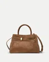 Veronica Beard Suede Dash Bag In Brown