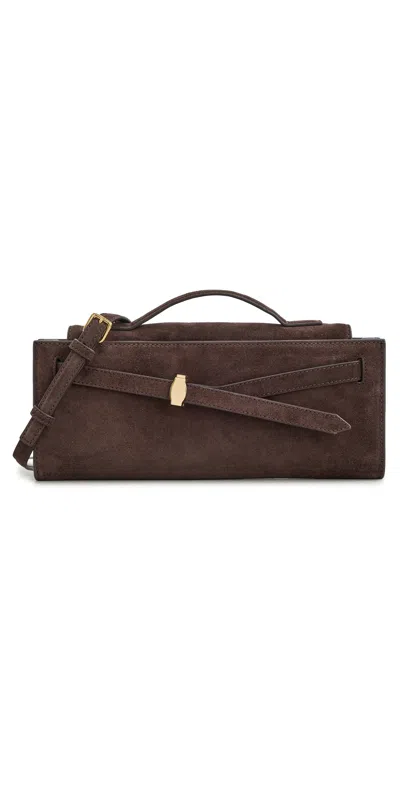 Veronica Beard Suede Dash Clutch Bag Espresso