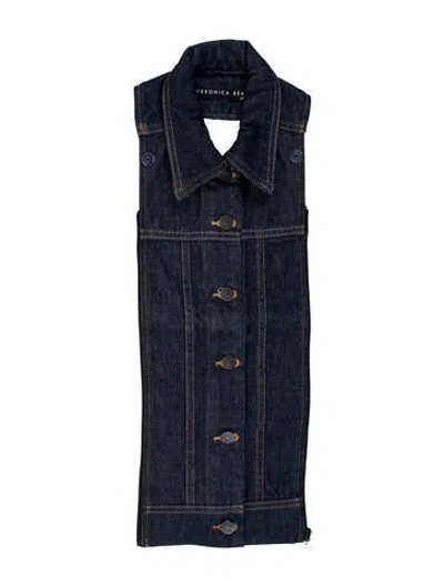 Pre-owned Veronica Beard Suede Dickey In Blue