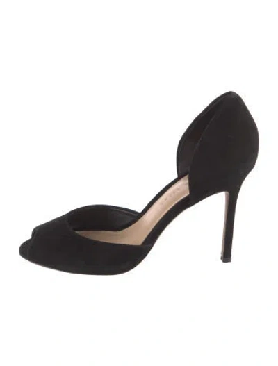 Pre-owned Veronica Beard Suede D'orsay Pumps In Black