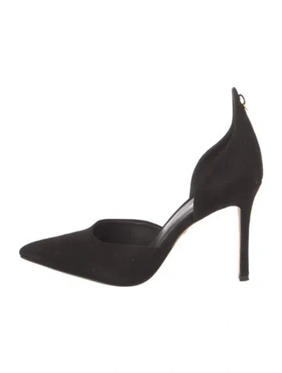 Pre-owned Veronica Beard Suede D'orsay Pumps In Black