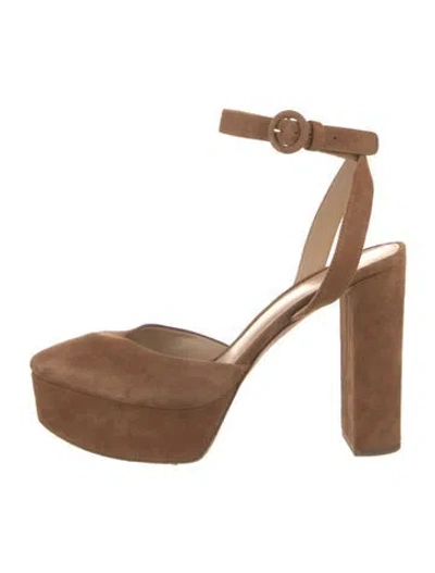 Pre-owned Veronica Beard Suede D'orsay Pumps In Brown