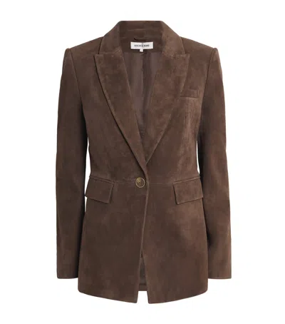 Veronica Beard Suede Duane Dickey Blazer In Brown