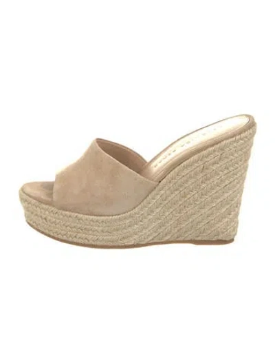 Pre-owned Veronica Beard Suede Espadrilles In Neutrals