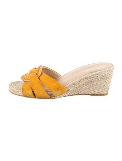 Pre-owned Veronica Beard Suede Espadrilles In Neutrals/yellow