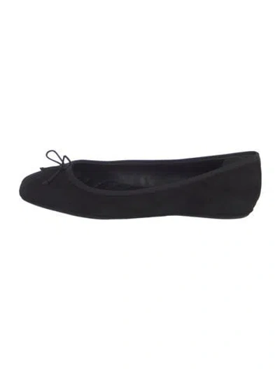 Pre-owned Veronica Beard Suede Flats In Black