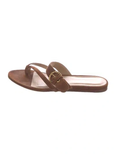 Pre-owned Veronica Beard Suede Flats In Neutral