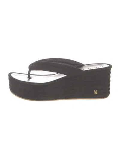 Pre-owned Veronica Beard Suede Flip Flops In Gray