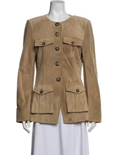 Pre-owned Veronica Beard Suede Jacket In Neutrals