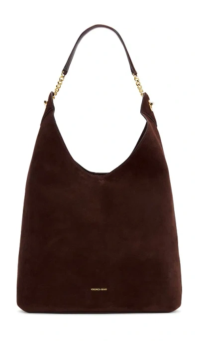 Veronica Beard Suede Jour Bag In Burgundy