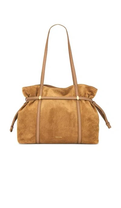 Veronica Beard Suede Lasso Bag In Brown