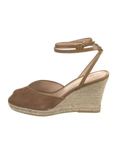 Pre-owned Veronica Beard Suede Leather Trim Embellishment Pumps In Brown