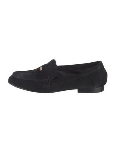 Pre-owned Veronica Beard Suede Loafers In Black