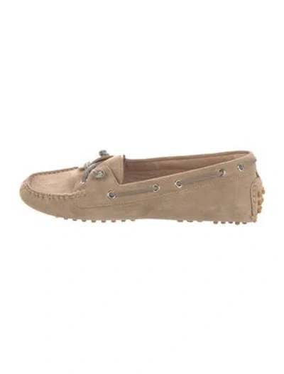 Pre-owned Veronica Beard Suede Loafers In Neutral