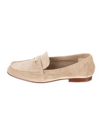 Pre-owned Veronica Beard Suede Loafers In Neutrals