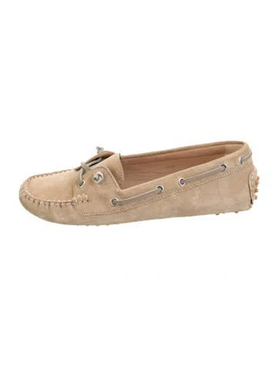 Pre-owned Veronica Beard Suede Loafers In Neutrals