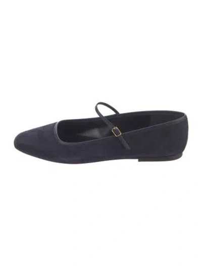 Pre-owned Veronica Beard Suede Mary Jane Flats In Blue