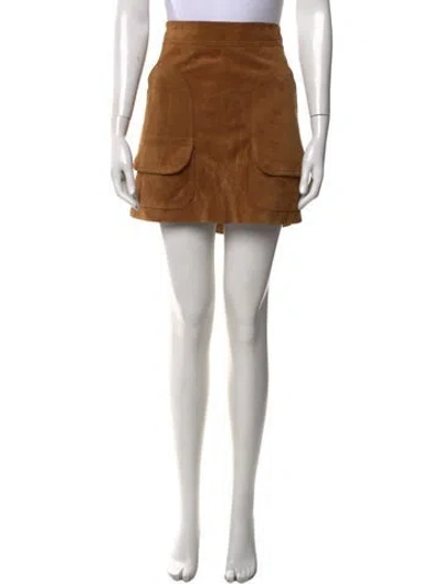 Pre-owned Veronica Beard Suede Mini Skirt In Neutral