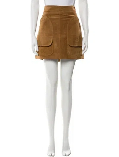 Pre-owned Veronica Beard Suede Mini Skirt W/ Tags In Neutral