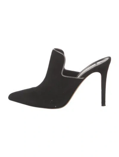 Pre-owned Veronica Beard Suede Mules In Black