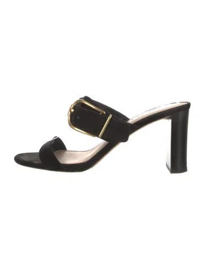 Pre-owned Veronica Beard Suede Mules In Black