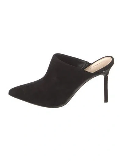Pre-owned Veronica Beard Suede Mules In Black