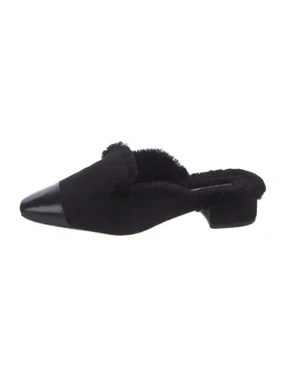 Pre-owned Veronica Beard Suede Mules In Black
